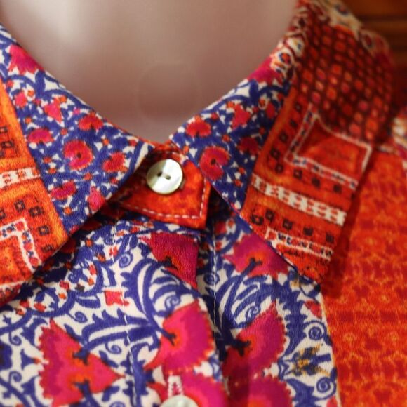 Old Navy Colorful Patchwork Sleeveless Button Front Summer Top Medium - Picture 4 of 9